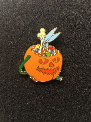 Disney Pin Tiny Tinker Bell In Halloween Pumpkin Candy Bucket Candy Corn Pixie