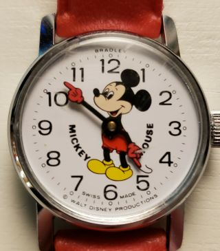 Vintage Bradley Swiss Made Mickey Mouse Watch Still