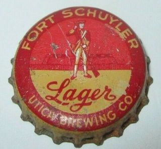 Fort Schuyler Lager Beer Bottle Cap; 1946 - 53; Utica Brewing,  Utica,  Ny Cork