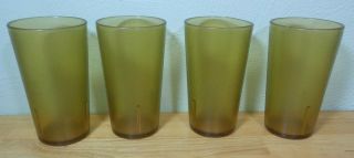 Melmac Amber Texan 312 Set Of 4 Plastic Glasses Tumblers 10 Oz
