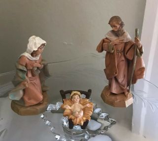Vintage 3 Piece Fontanini The Holy Family Nativity 5 " Figure Set