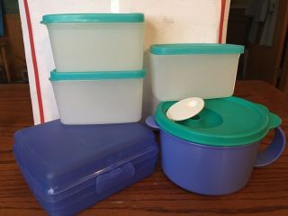 Tupperware Lunch Kit Soup Cup Sandwich Keeper 3 Snack Container Chips Veggies
