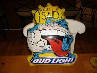 Jerky Boys Bud Light Rizzo Inflatable Hanging Sign 2 Sided Man Cave Bar