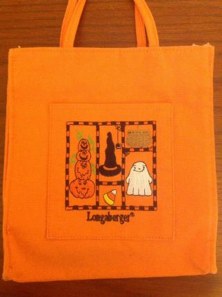 Longaberger Halloween Bag With Liner - Euc
