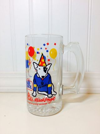 1987 Bud Light Spuds Mackenzie Beer Glass Mug The Party Animal Birthday