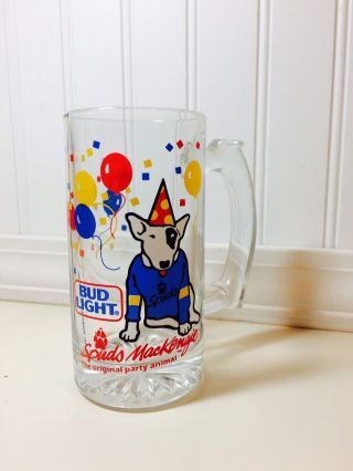 1987 Bud Light Spuds MacKenzie Beer Glass Mug The Party Animal Birthday 2