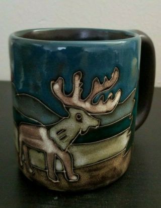 Stoneware Moose Ceramic Mug - Design By Mara - Made In Mexico Pottery