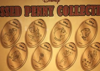 Beauty And The Beast Pressed Penny Set Of 8 Walt Disney World Hollywood Studios