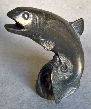 Vintage Cast Metal Bottle Opener (scott Products?) Leaping Rainbow Trout / Fish