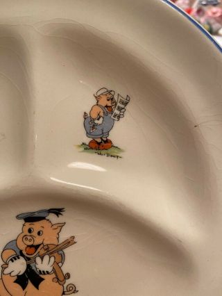 Vintage Patriot China Walt Disney Three Little Pigs Child’s Plate 2
