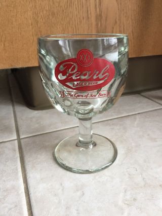 Pearl Lager Beer Heavy Goblet Glass - Mug - San Antonio,  Texas Vintage