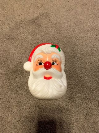 Vintage Christmas Musical Santa Claus Face With Wind Up Nose