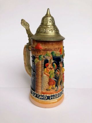 Vintage German Beer Stein Dbgm 7.  5 Inches Tall With Handle Lid