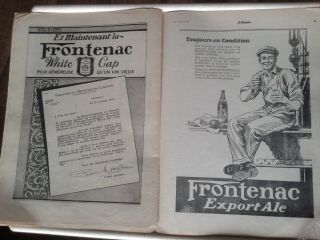 3 Ad French 1927 Beer Fronyenac Differents