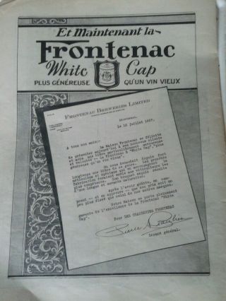 3 ad french 1927 beer FRONYENAC DIFFERENTS 3