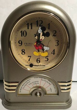 Vintage Seiko Walt Disney Mickey Mouse Alarm Clock Music Box Read