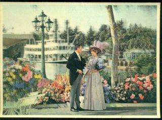 1966 Disneyland 3d Postcard Orleans Square & Mark Twain Riverboat
