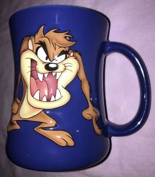 Looney Tunes Xpres Taz Tazmanian Devil Coffee Cup Mug Blue 3d 2005