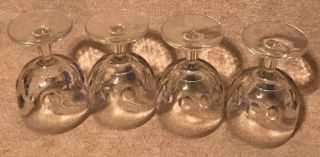 Set of 4 Vintage Pabst Blue Ribbon Heavy Clear Glass Beer Goblets 3