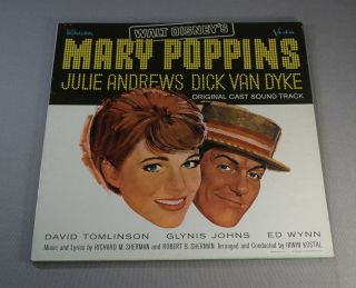 Vintage Walt Disney Mary Poppins Soundtrack 33 1/3 Rpm Record Album