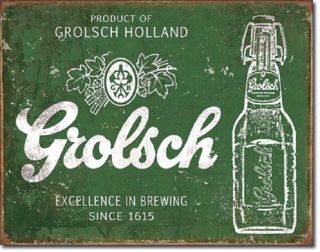 Grolsch Beer Excellence Distressed Wall Advertising Retro Vintage Metal Tin Sign