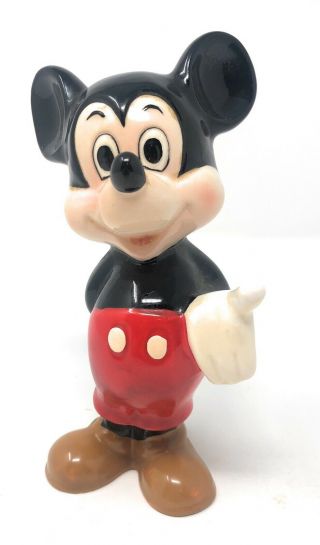 Disney Mickey Mouse Vintage Ceramic Figurine Made In Japan Older Style And Look
