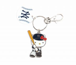 Sanrio Officially Licensed Mlb Hello Kitty York Yankees Baseball Key Ring