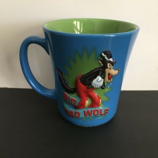 Disney Store Big Bad Wolf Large 3d Coffee Mug Blue/green