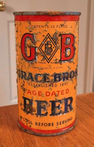 Gb Grace Bros.  Beer Flat Top Irtp Beer Can Grace Brothers Santa Rosa Ca L@@k