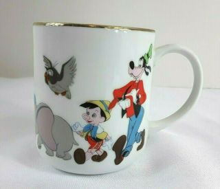 Vtg Walt Disney Coffee Mugs Tea Cup Goofy Donald Mickey Mouse Japan Mid Century