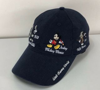 Disney Parks Blue Mickey Mouse Embroidered Baseball Hat Cap One Size