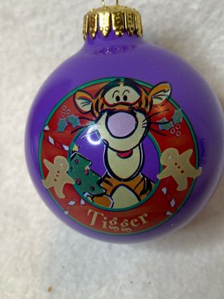 Disney Winnie The Pooh Christmas Glass Ball Ornament With Tigger