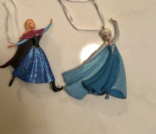 Frozen Disney Hallmark Anna & Elsa Christmas Tree Ornaments Set Of 2 Skating