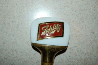 1950s Schlitz Beer Double Inlayed Logo Tap Handle Milwaukee Wi.