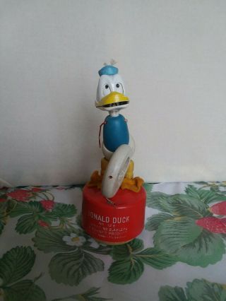 Vintage Disney Donald Duck Push Toy Kohner Patent No.  2,  421,  279