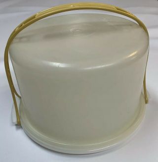 Vintage Tupperware White 10 " Cake Carrier Container 683,  684 W/handle 624
