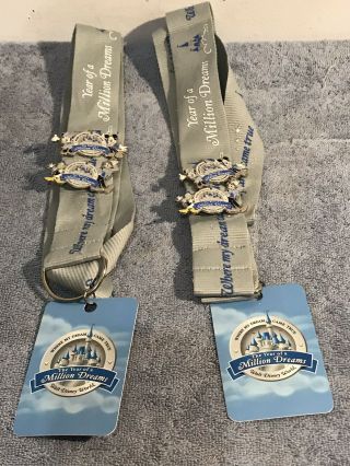 Two Disney Year Of A Million Dreams - 2lanyards 4pins (mickey Minnie/pluto Donald)