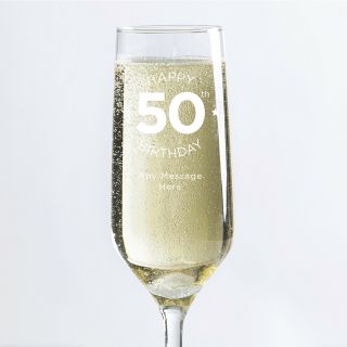 Personalised Champagne Glass 18th 21st 30th 50th 60th Birthday Any Name Any Age