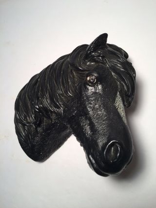 Fraser Art Bossons Black Horse Head England Plastic Vintage 1966