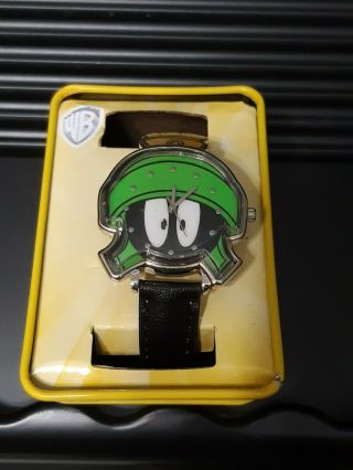 Marvin The Martian Character Wristwatch And Collectable Storage Tin Nib