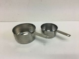 Vintage Foley 1 & 2 Cup Stainless Steel Measuring Cups