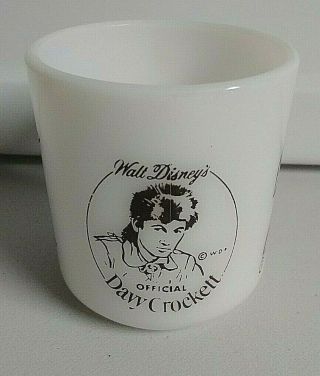 Vintage Walt Disney Productions Davy Crockett Milk Glass Coffee Mug 1950 