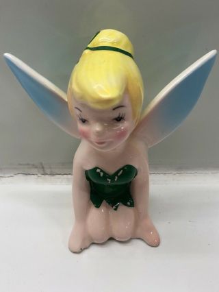 Walt Disney Productions Tinkerbell Peter Pan Porcelain Figurine Japan Vintage