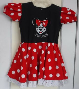 Vintage Disney Minnie Mouse Red Polka Dot Girls Party Halloween Dress