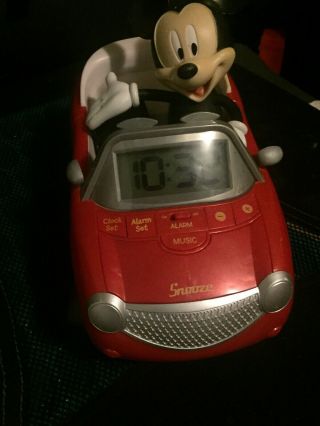 Alarm Clock Disney Mickey Mouse Red Car Talkin/music Kids Look