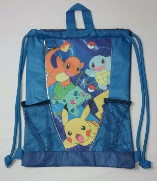 Pokemon Drawstring Bag Pikachu Bulbasaur Squirtle Charmander