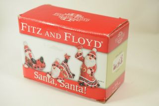 Fitz and Floyd 2007 Christmas Holiday Santa Tumblers set of 3 2