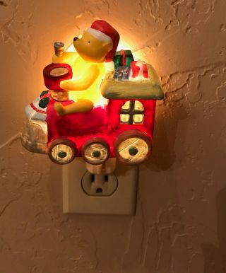 Classic Winnie The Pooh On Train Ceramic Night Light Cover