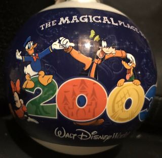 2003 Disney Store Glass Ornament Mickey Minnie Donald Pluto Goofy