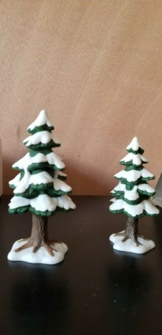 Dept 56 Christmas Village Trees,  Set Of 2